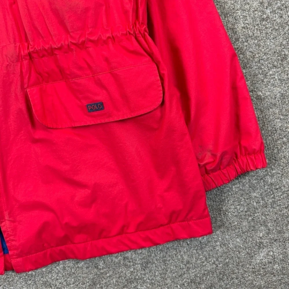 Vintage Polo Ralph Lauren Red Parka Jacket Mens M Fleece Lined Outdoor Retro 90s